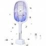 Raquete Mata Mosquito eléctrica 2 em 1 portátil,  luz ultravioleta, USB recarregável
