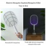 Raquete Mata Mosquito eléctrica 2 em 1 portátil,  luz ultravioleta, USB recarregável