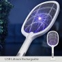 Raquete Mata Mosquito eléctrica 2 em 1 portátil,  luz ultravioleta, USB recarregável
