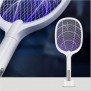 Raquete Mata Mosquito eléctrica 2 em 1 portátil,  luz ultravioleta, USB recarregável
